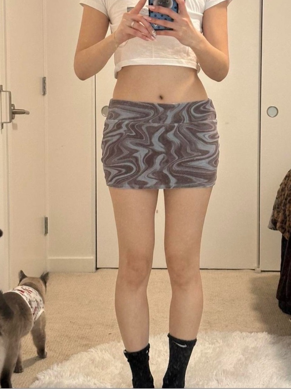 lululemon athletica Marble Swirl Mini Skirt in Brown & Light Blue